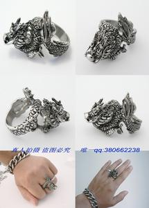 特价精品促销 韩版潮人时尚视觉另类饰品 进口医用钛钢戒指环盘龙